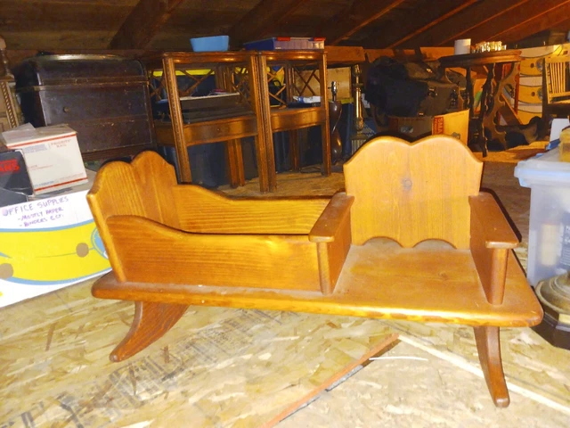Childrens Wood Rocking Chair With Doll Bed