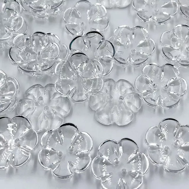 20mm Buttons Acrylic Clear Rose Flower Great for Handmade Knitting Crafts