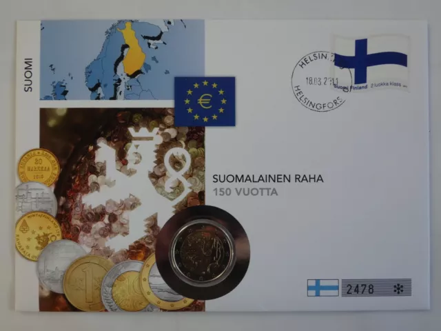 2 Euro Numisbrief Finnland - 150 Jahre finnische Währung