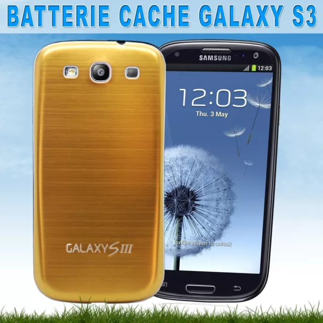 Batterie Cache Alu Brossé Doré Samsung Galaxy S3 i9300