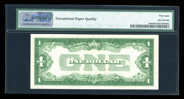 DBR Scarce 1928-D $1 Silver Fr. 1604 IB Block PMG 58 EPQ Serial I58261504B 2