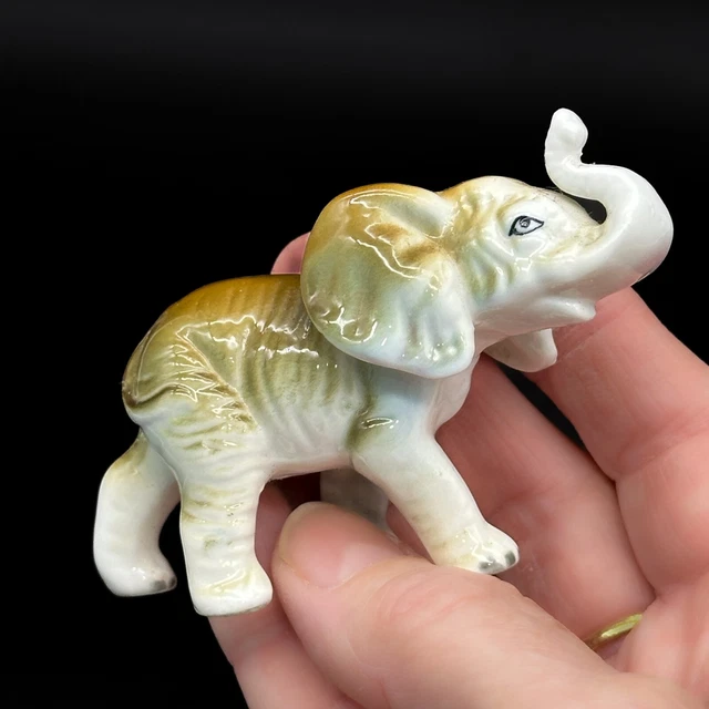 Vintage 1980's Bone China Enesco Mini Elephant Figurine