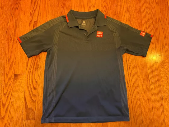 ROGER FEDERER Blue TENNIS POLO SHIRT JERSEY Uniqlo Boys 11-12 438615