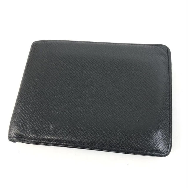 LOUIS VUITTON Louis Vuitton Bi fold Wallet Taiga Black Men s Brand