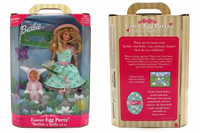 1999 "Easter Egg Party" Barbie/Kelly (1:6) 12" Plastic Dolls (Unsealed), Mattel 2