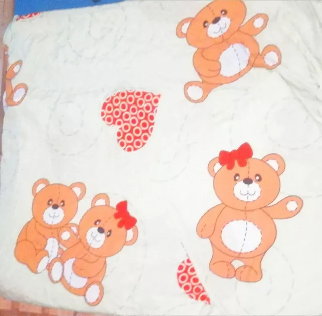 Bettbezüge Set Babybett Kinder Bettwäsche 140x100 / 40x60 HERZEN TEDDY Polyester 2