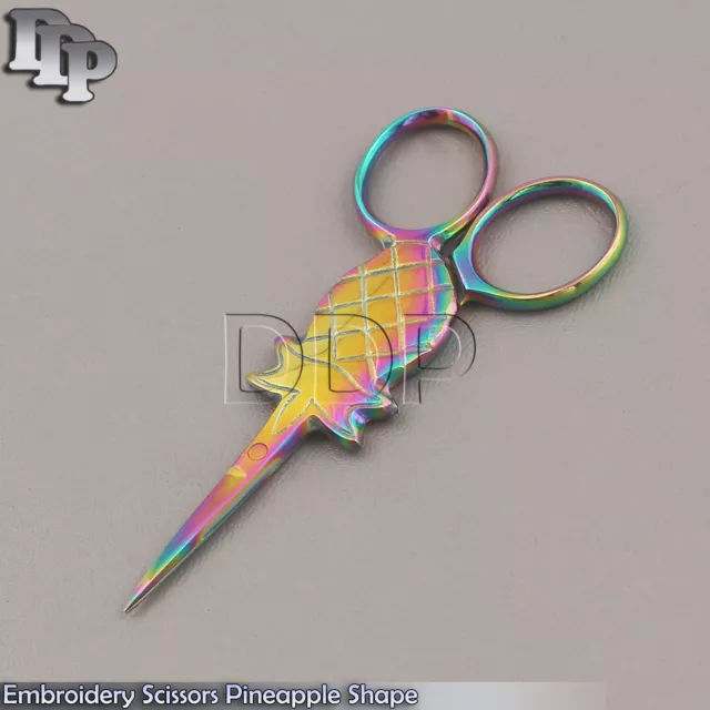 Multi Titanium Color Sewing Embroidery Scissors 3.5" Pineapple Shape BTS-645