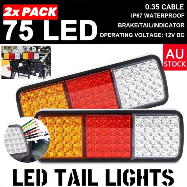 2x LED Tail Lights Stop Indicator Reverse 12V Ute Trailer Caravan Truck Boat AUS