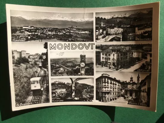 Cartolina Mondovi - Panorama - La Funicolare - Altipiani - Piazza SPietro - 1961