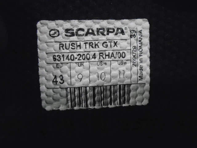 Scarpa Rush Trek Gore-Tex Stiefel UK 9 TITANIMUM/LIME ¬ 7