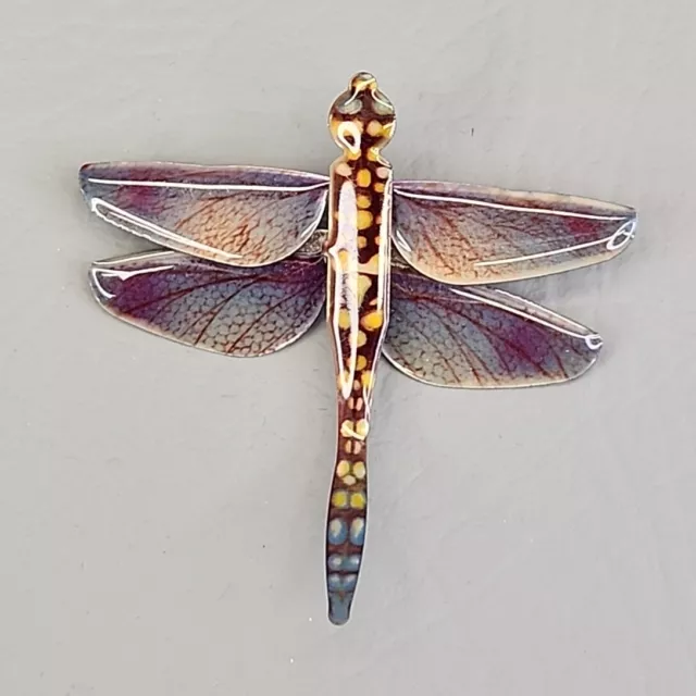 Dragonfly Brooch Lot of 3 Vtg Rhinestones Multicolor Enamel Flying Insect 3