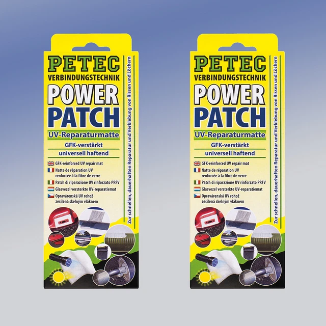 2 x PETEC 85150 POWER Patch Matte UV-Reparaturmatte 75 x 150 mm