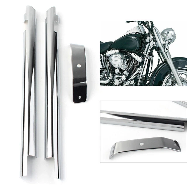 FIT HARLEY SOFTAIL Fat Boy Twin Cam Frame Cover Front Chrome Down Tube ...