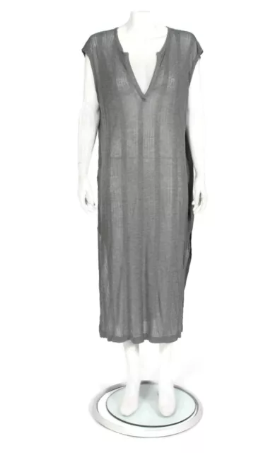 ALEXANDER WANG T Gray Maxi Dress Cover Up Ribbed Semi Sheer Pocket size XS /2003