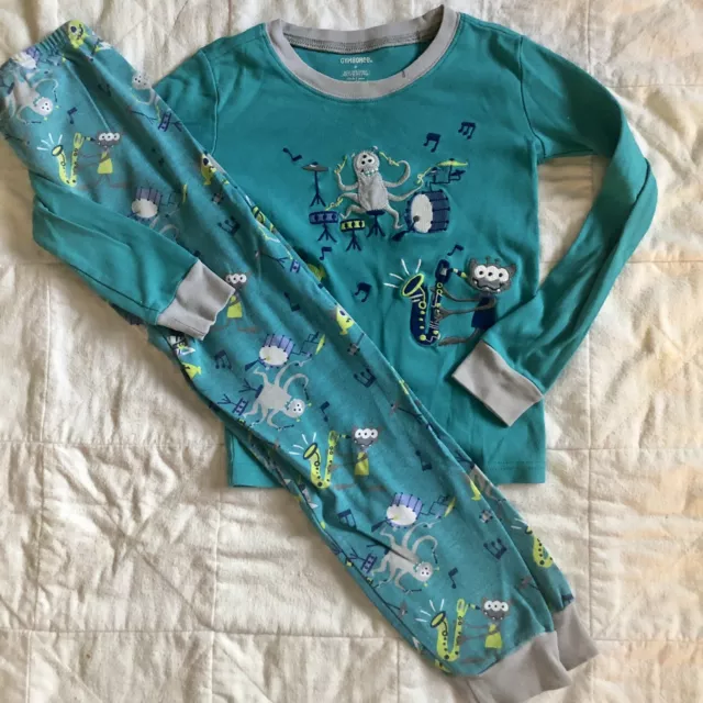 GUC Boy's long winter Gymmies PJ's Sz 8 monster music 2-pc set jazz band