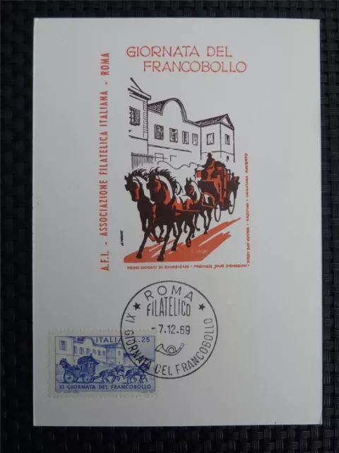 ITALIEN MK 1969 ITALY PFERDE KUTSCHE HORSE MAXIMUMKARTE MAXIMUM CARD MC CM c1203