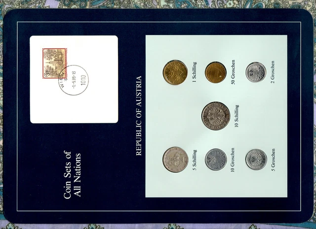 Coin Sets of All Nations Austria 1964-1994 UNC 5 Schilling 1962 Silver 1.9.89