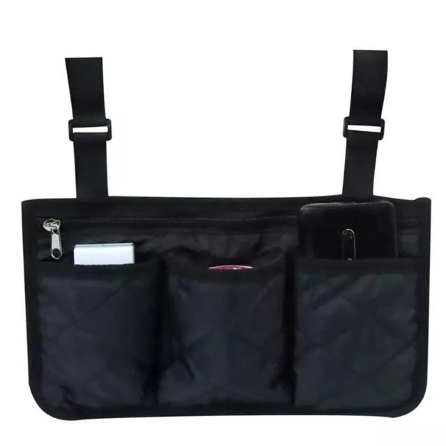 Wheelchair Armrest Side Storage Bag Wheelchair Side Organizer with Cup Holder