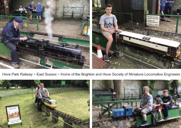 Postcard Of Hove Park Railway Near Brighton East Sussex Miniature Train Loco