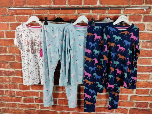 Girls Bundle Age 11-12 Years M&S Primark Pyjama Sets Bottoms Top Unicorn 152Cm