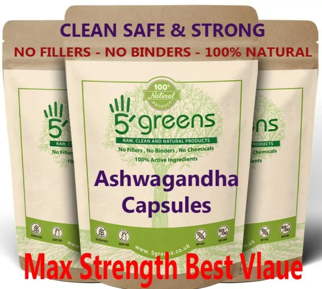 Ashwagandha Extract Capsules 10000mg (30mg withanolides) Natural Vegan Capsules