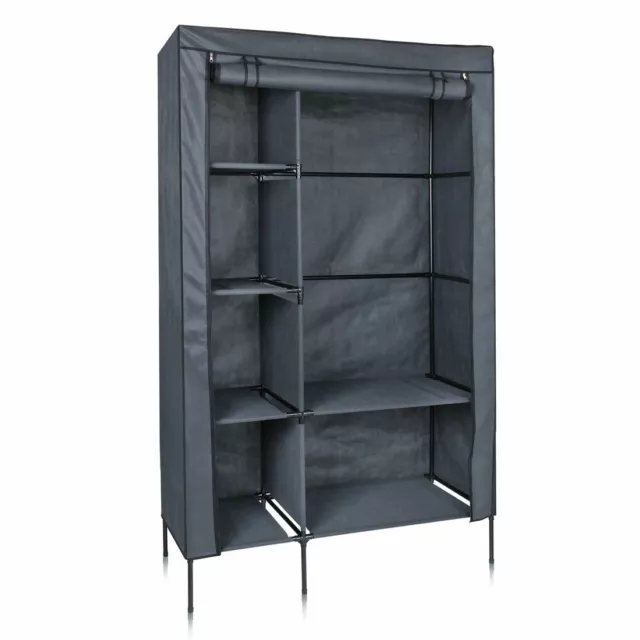 yourGEAR Kleiderschrank Grado Stoffschrank 105x45x180cm Kleiderstange 6 Fächer