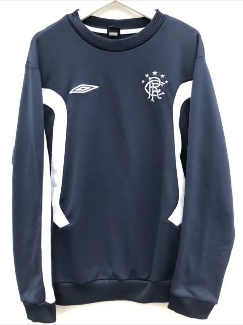 GLASGOW RANGERS Football Sweatshirt Umbro Blue Training Jumper Mens Medium M