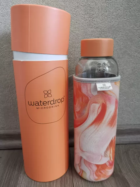 WATERDROP TRINKFLASCHE BOROSILIKATGLAS Flasche Bottle Clear Glass + Vibe  Sleeve EUR 35,90 - PicClick DE