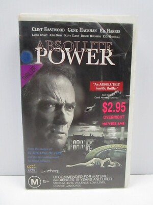ABSOLUTE POWER, CLINT Eastwood, Gene Hackman, VHS Tape, Vintage Movie