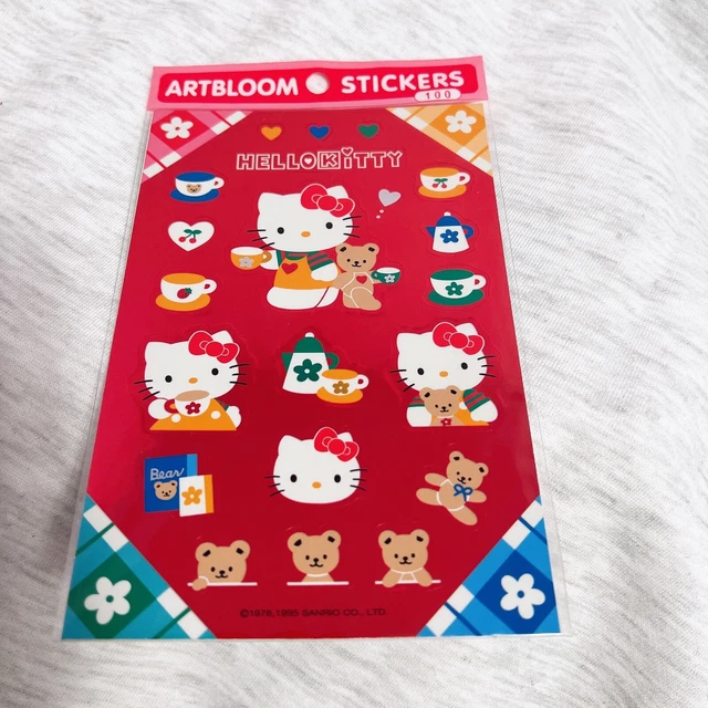 SANRIO 1995 VINTAGE Hello Kitty Metallic Artbloom Stickers Sheet Super
