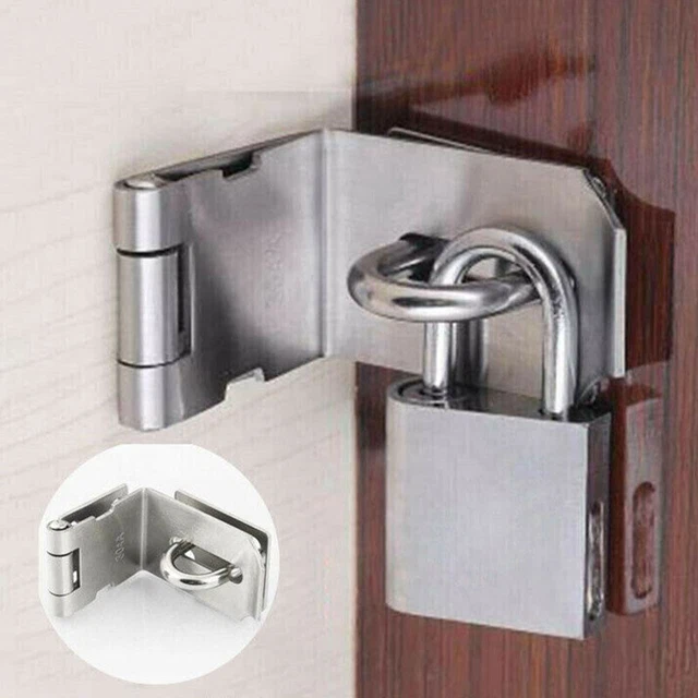 Door Hasp Latch 90 Degree, Safety Angle Locking Latch For Push/Sliding/Barn Door