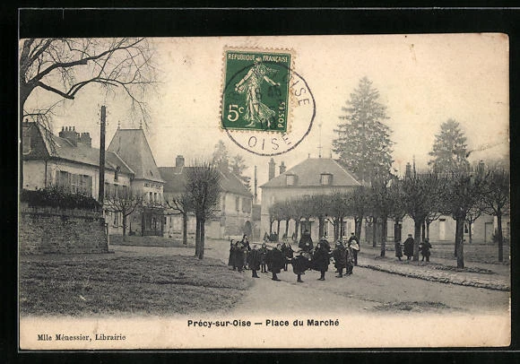 CPA Précy-sur-Oise, Place du Marché 1908