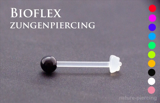 BIOFLEX ZUNGENPIERCING HALBKUGEL Piercing metallfrei (PTFE / Bioplast ...