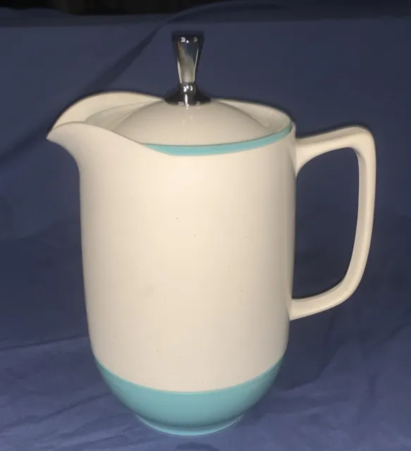 f5 8” Aqua TURQUOISE VACRON Bopp-Decker Vacuum Plastic COFFEE TEA PITCHER MCM