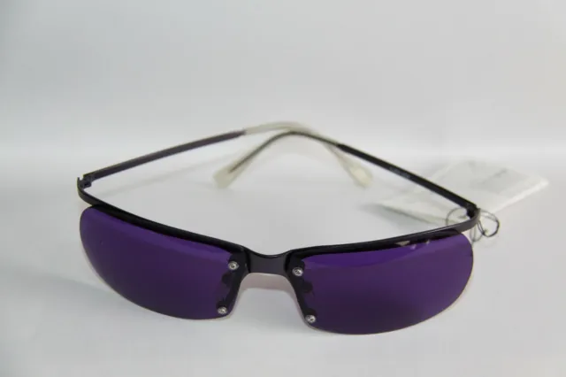 Farb Brille Sonnenbrille  Gläser Lila Rahmen  Nur Oben  Aus Metall