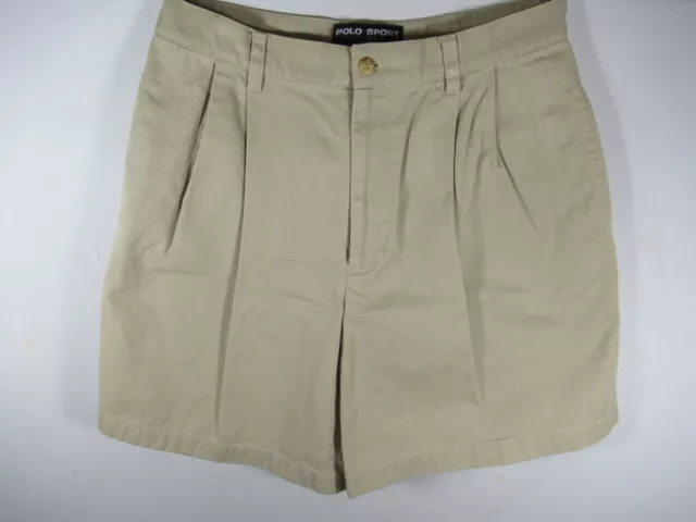 Vintage 90s Polo Ralph Lauren Pleated High Rise Mom Shorts Women Khaki Cotton