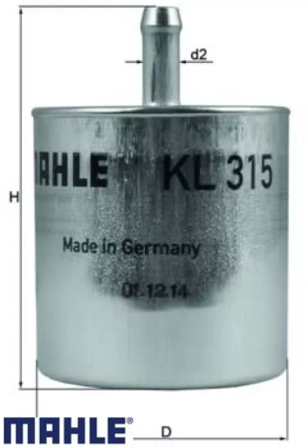 MAHLE KL315 Kraftstofffilter Kraftstoffilter für BMW
