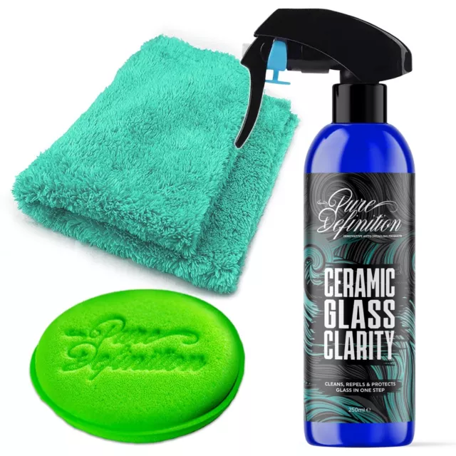 Car Glass Cleaner Window Rain Water Repellent Mirror Finish Pad Pure Definition