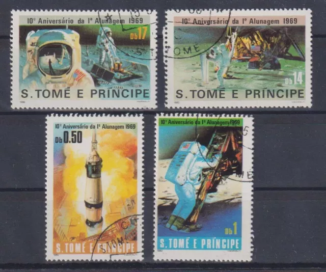 Sao Tome und Principe: Nr. 646-649 gestempelt / 10 Jahre Mondlandung