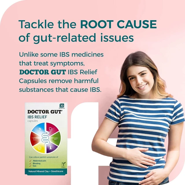 DR GUT DOCTOR Gut IBS Relief Abdominal Pain Gas Bloating X 30 Capsules