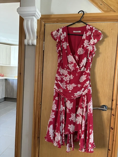 ALLSAINTS CARIS LEA Dress Women s UK 10 Red Floral Pattern Fit And Flare Style 66.00 PicClick UK