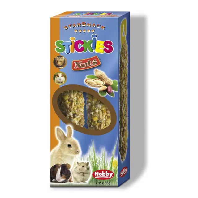 Nobby Stickies Noce 2 x 56 G, Nagersnack, Nuovo