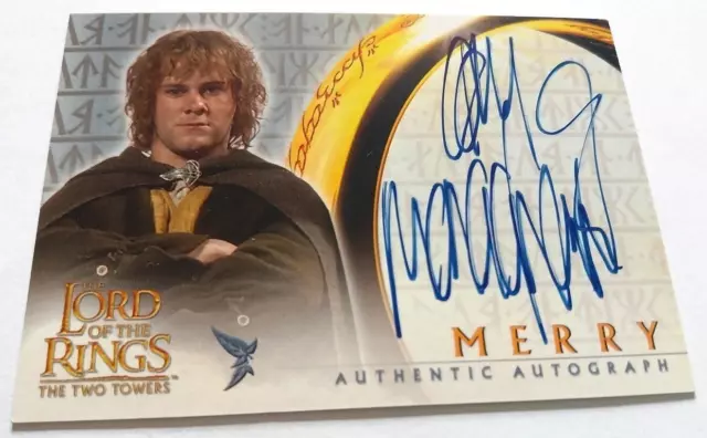 The Lord Of The Rings -The Two Towers Auto Card Dominic Monaghan Topps 2002 #A43