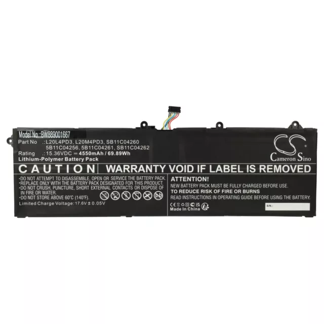 Batterie 4550mAh pour Lenovo ThinkBook 16p G2 ACH 20YM000, 16p G3 ARH 21EK000