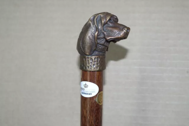 Edler Bronze Holz   Gehstock Wanderstock  Spazierstock Jagdhund 93 cm Dackel 3