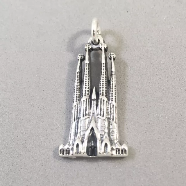 925 Sterling Silver LA SAGRADA FAMILIA CHARM Barcelona Spain Church New TP07