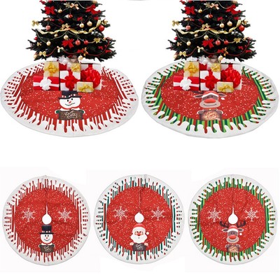 1pc 120CM Bonhomme de Neige Santa Élan Arbre Jupe Tapis Noël Décor 2023 for 