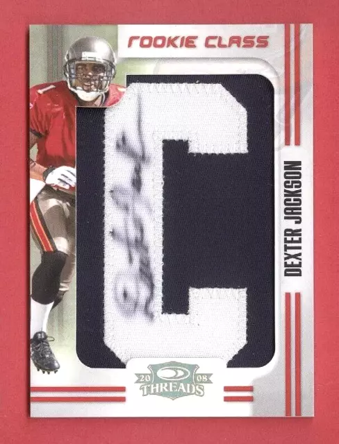 2008 DONRUSS THREADS Dexter Jackson SP LETTER PATCH AUTO RC CARD #277 #d 115/140