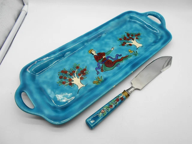 Plat A Gâteaux / Cake & Pelle Japonisant En Porcelaine De Limoges M.n. Desjardin