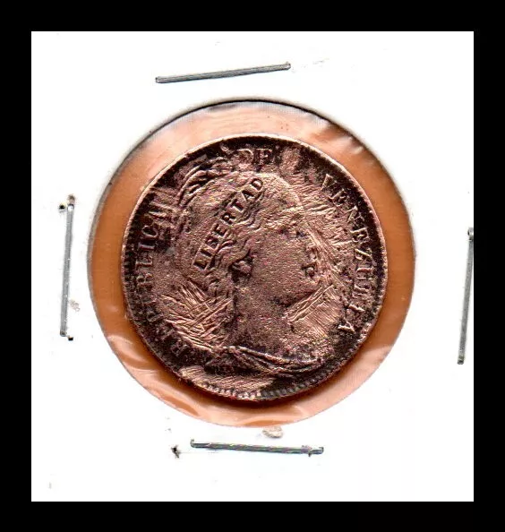 Venezuela Coin 1 Centavo Monaguero Bs 1858 Copper 25mm, 7.5gr. (Low Shipping)